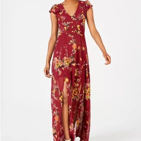 Crystal Doll Juniors' Floral-Print Maxi Dress - Picture 6 of 6